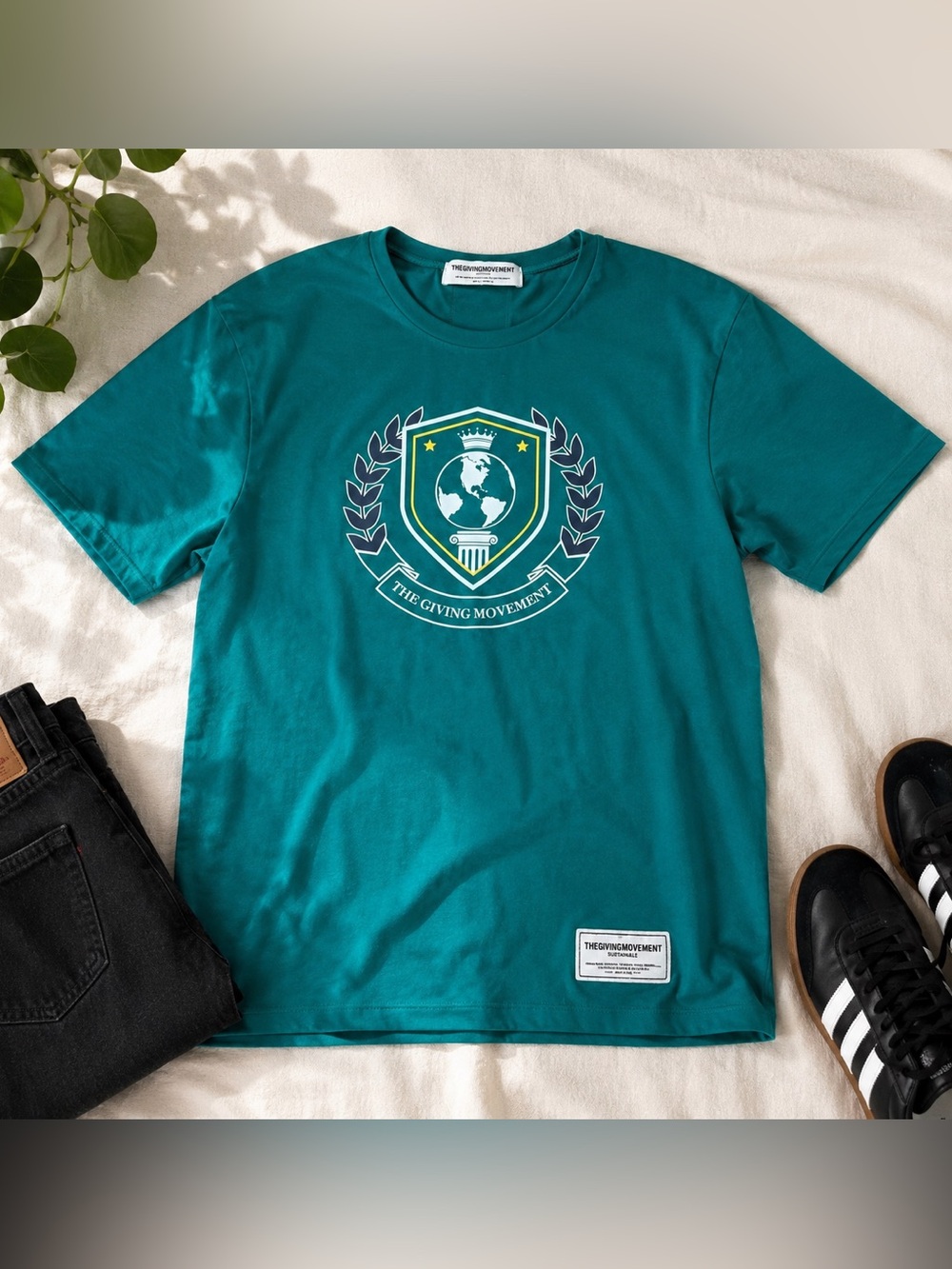 The Giving Movement Sustainable Teal Graphic Logo Tee Men S Women M